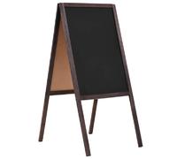 vidaXL Tableau noir double face - Bois de cèdre, autoportant