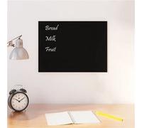 vidaXL Tableau noir magnétique mural Noir 40x30 cm Verre trempé, tableau noir en verre, tableau magnétique pour mur, tableau d'écriture Noir G