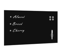 vidaXL Tableau magnétique mural en verre 120 x 60 cm Noir