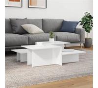 vidaXL Tables basses 2 pcs blanc brillant bois d'ingénierie
