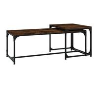 vidaXL Tables basses 2 pcs Chêne fumé Bois d'ingénierie Marron