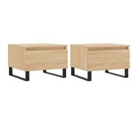 vidaXL Tables basses 2 pcs avec tiroir, moderne – Chêne Sonoma bois d'ingénierie 50x46x35 cm