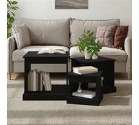 vidaXL Tables basses 3 pcs noir bois d'ingénierie