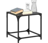 vidaXL Tables basses avec dessus en verre noir 2 pcs 40x40x40 cm acier, table d'appoint, table de salon, table à thé, bout 845961 Noir G