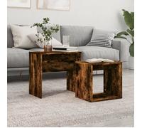 vidaXL Tables basses gigognes 2 pcs chêne fumé bois d'ingénierie Marron