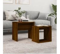 vidaXL Tables basses gigognes 2 pcs chêne marron en bois d'ingénierie 815542