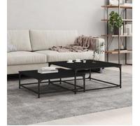vidaXL Tables basses gigognes 2 pcs noir bois d'ingénierie 832818