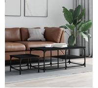 vidaXL Tables basses gigognes 2 pcs noir bois d'ingénierie 835394
