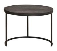 vidaXL Tables basses gigognes 3 pcs Bois de mangue massif et acier