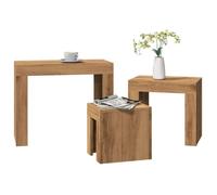 vidaXL Tables basses gigognes 3 pcs chêne artisanal bois d'ingénierie moderne Marron