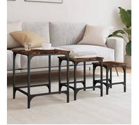 vidaXL Tables basses gigognes 3 pcs chêne fumé bois d'ingénierie 838935