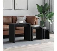 vidaXL Tables basses gigognes 3 pcs noir bois d'ingénierie