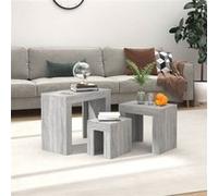 vidaXL Tables basses gigognes Bois d'ingénierie 3 pièces Sonoma gris