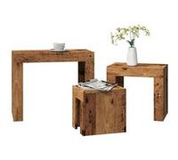 vidaXL Tables basses gigognes Ensemble 856672 3 pièces Vieux bois Bois d'ingénierie Moderne
