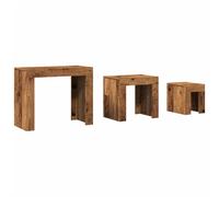 vidaXL Tables Basses gigognes 3 pcs Vieux Bois Bois d'ingénierie, Table gigogne, Table gigogne Moderne, Ensemble de Tables gigognes