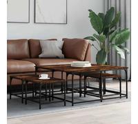 Tables basses gigognes 5 pcs chêne fumé bois d'ingénierie 835336