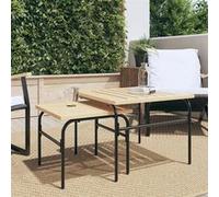 vidaXL Tables de salon d'extérieur 2 pcs. Marron et noir Acier