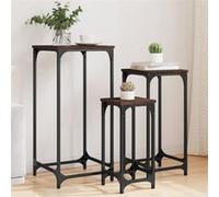 vidaXL Tables d’Appoint Gigognes 3 pcs, Tables Basses, Bouts de Canapé, Meubles de Salon Salle de Séjour, Industriel, Chêne 838942 Marron G
