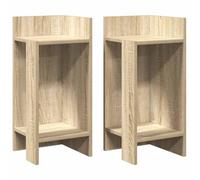 vidaXL Tables d'appoint 2 pcs avec étagère, chêne Sonoma, 25,5x27x60 cm