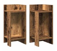 vidaXL Tables d'appoint 858557 2 pcs avec étagère vieux bois 25,5x27x60 cm