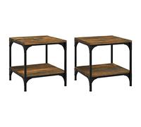 vidaXL Tables d'appoint 2 pcs Chêne fumé 40x40x40 cm Bois d'ingénierie, Table Basse, Table de Lampe, Table d'extrémité, Table