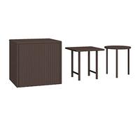 vidaXL Tables d'appoint 3 pcs Marron résine tressée, Table Basse, Bout de canapé, Table à thé, Table, Table Console, Table téléphonique