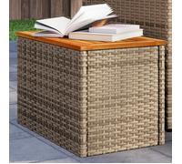 vidaXL Tables d'appoint de jardin 2 pcs Rotin beige