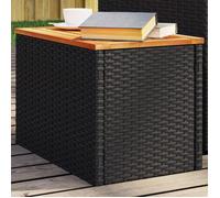 vidaXL Tables d'appoint jardin 2 pcs 365980 – rotin/bois massif 55x34x37 cm noir