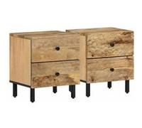 VidaXL Tables de chevet Bois de manguier solide
