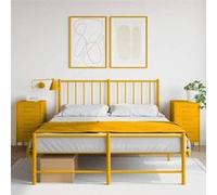 vidaXL Tables de chevet 2 pcs mod. 843085 avec tiroirs et pieds 36x39x68 cm Jaune moutarde