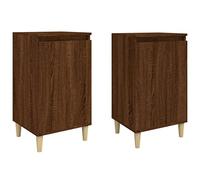 vidaXL Tables de chevet 2 pcs 40x35x70 cm – 2 compartiments – Chêne marron (bois d'ingénierie)