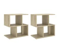 vidaXL Tables de Chevet 2 pcs, Armoires de Nuit avec Compartiments, Armoires de Lit, Meubles de Rangement, Scandinave, Chêne Sonoma Bois d'Ingénierie