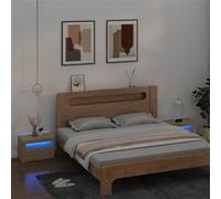 Vidaxl Tables De Chevet 2 Pcs Avec Led Chêne Sonoma 60x35x40 Cm
