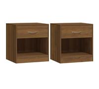 Vidaxl Tables De Chevet 2 Pcs Avec Tiroir Chêne Marron Marron