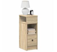 vidaXL Tables de chevet 2 pcs avec tiroir chêne sonoma 25x31x66 cm, table d'appoint, armoire de lit, table d'appoint pour la 858619 Marron G