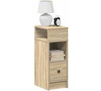 vidaXL Tables de Chevet 2 pcs avec tiroir chêne Sonoma 25x31x66 cm, Table d'appoint, Armoire de lit, Table d'appoint pour la Chambre, Table de Nuit