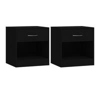 vidaXL Tables de chevet 2 pcs avec tiroir Noir