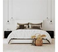 vidaXL 2X Tables de Chevet avec Tiroir Tables de Nuit Armoires de Chevet Armoires de Lit Meubles de Chambre à Coucher Intérieur Noir