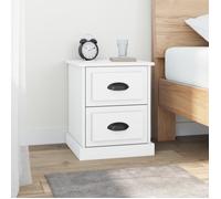 vidaXL Tables de chevet 2 pièces avec 2 tiroirs 39x39x47,5 cm bois d'ingénierie blanc