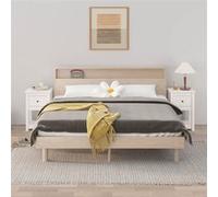 vidaXL Tables de chevet 2 pcs Blanc 40x35x61,5 cm Bois de pin massif821732 Blanc G