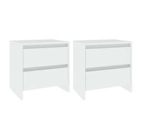 vidaXL Tables de chevet 2 pcs Blanc 45x34,5x44,5 cm Aggloméré