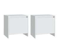 vidaXL Tables de chevet 2 pcs blanc 45x34x44,5 cm bois d'ingénierie