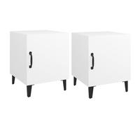 vidaXL Tables de chevet 2 pcs Blanc Bois d'ingénierie