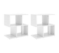 Vidaxl Tables De Chevet 2 Pcs Blanc Brillant 50x30x51,5 Cm Aggloméré