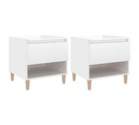 vidaXL Tables de chevet 2 pcs Blanc brillant 50x46x50 cm