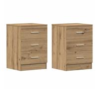 vidaXL Tables de chevet Chêne artisanal 2 pièces 38x35x55 cm