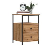 vidaXL Tables de chevet 2 pcs chêne artisanal en bois d'ingénierie Marron G