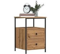 vidaXL Tables de chevet 2 pcs chêne artisanal en bois d'ingénierie Marron G