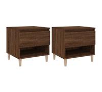 vidaXL Tables de chevet 2 pcs Chêne brun 50x46x50 cm Bois d'ingénierie
