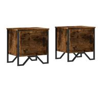 vidaXL Tables de Chevet 2 pcs - Chêne Fumé
